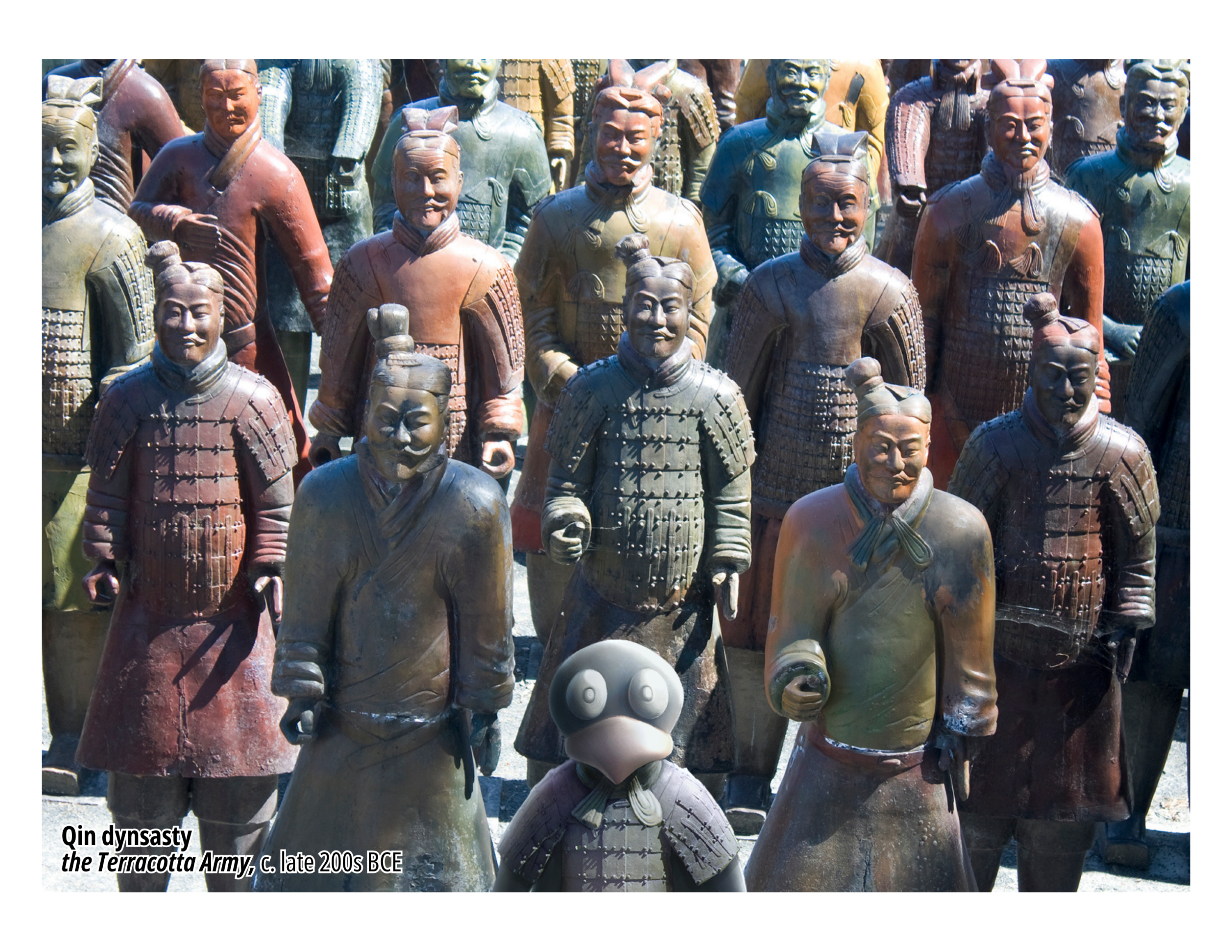 Postcard of JiJi in The Terracotta Army
